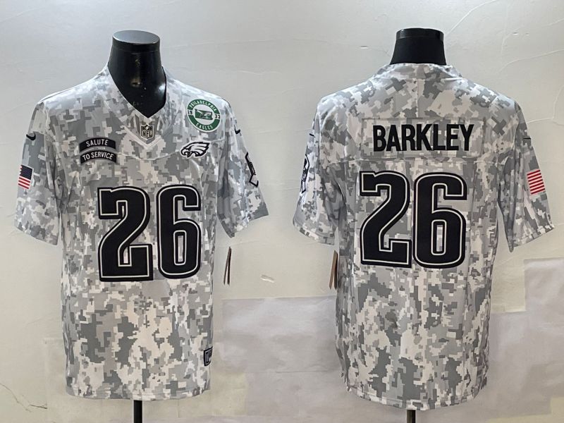 Men Philadelphia Eagles #26 Barkley Camo 2025 Nike Salute to Service Limited NFL Jersey style 3->philadelphia eagles->NFL Jersey